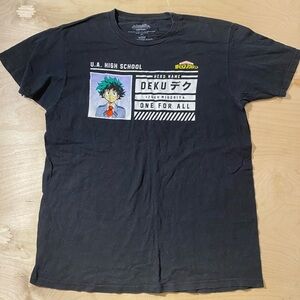 Black My Hero Academia Deku T-Shirt Large (LX)